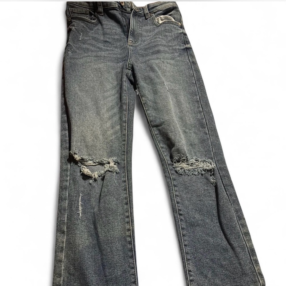 Kendall & Kylie Distressed Black Flare Jeans